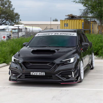 JDMuscle [22-26 WRX] 3-Piece V2 Front Lip | Paint Matched / Carbon Fiber