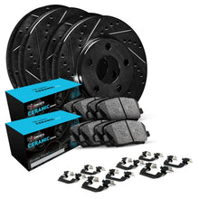 R1 Concepts [18-21 WRX STI] eLINE Drilled and Slotted Brake Kit with Ceramic Pads and Hardware - Black Zinc Finish