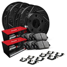 R1 Concepts [15-16 WRX] eLINE Front and Rear Drilled and Slotted Brake Kit - Black Zinc