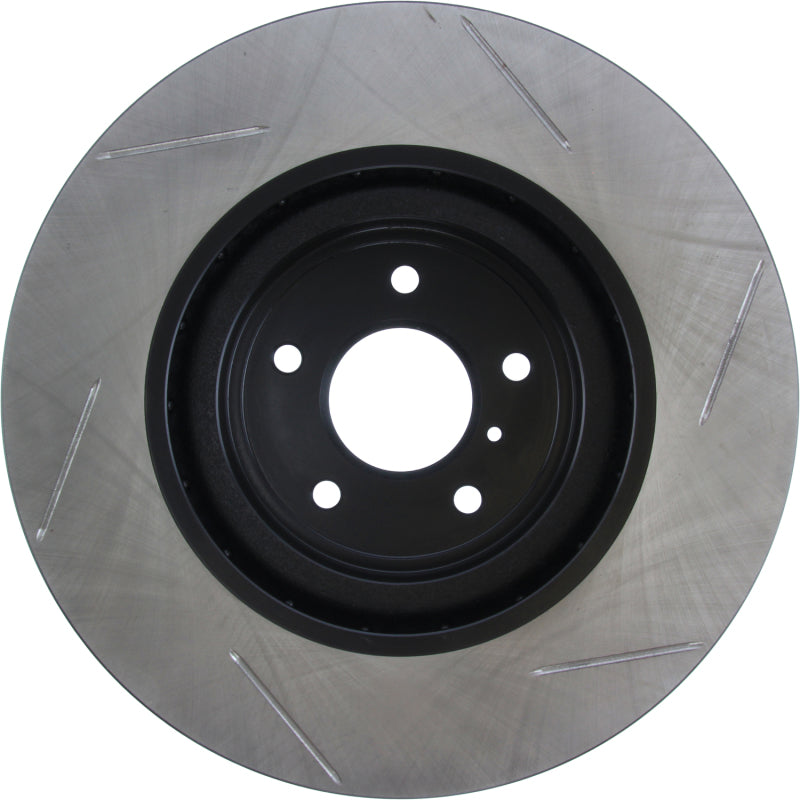StopTech Power Slot [09 Nissan 350Z, 09-19 Nissan 370Z, 08-13 Infiniti G37] Sport Slotted Front Right Rotor - Black E-Coated