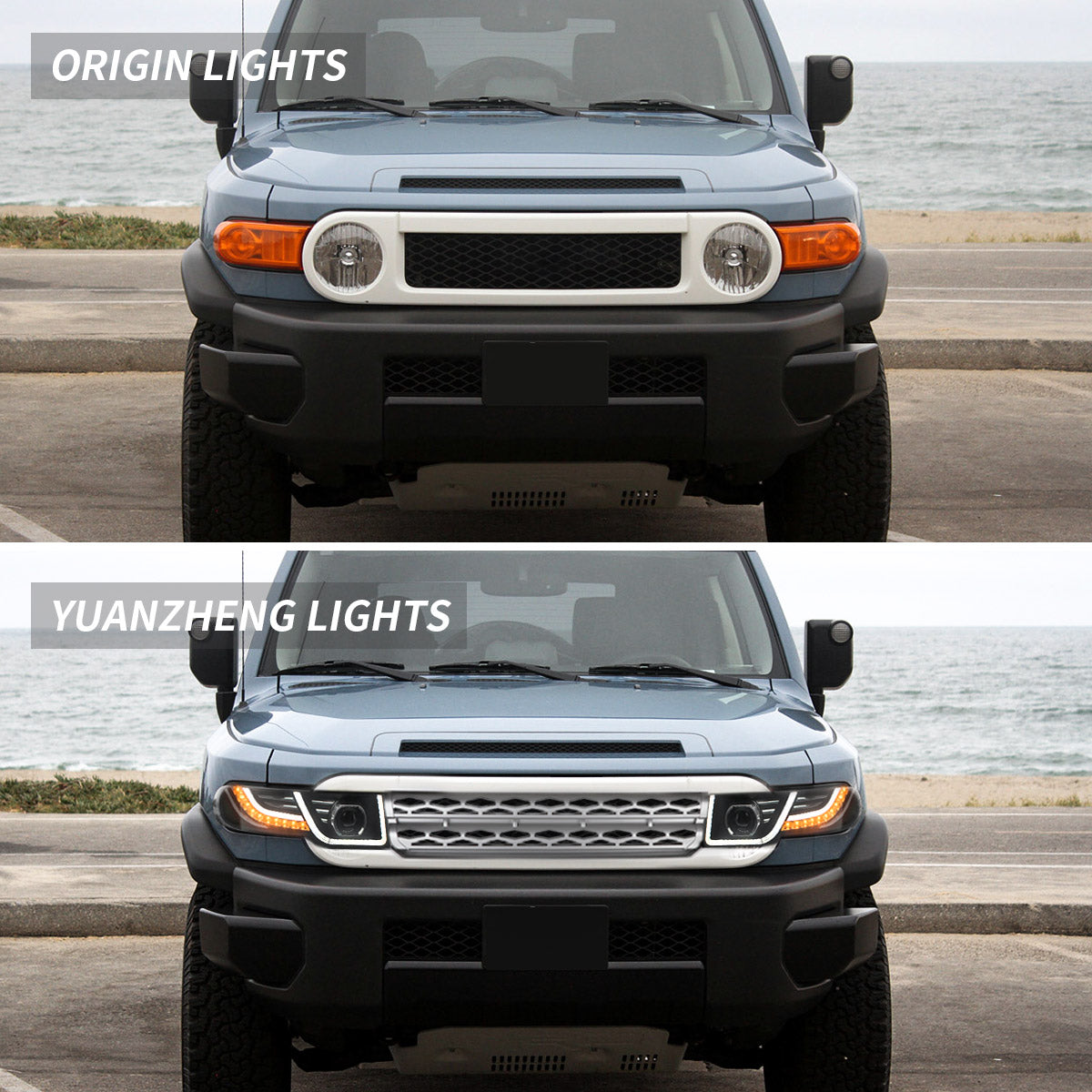 VLAND 07-15 Fj Cruiser LED Headlights With Grille (Bulbs Not Included)