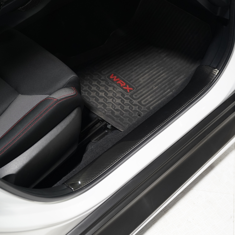 JDMuscle [22-26 WRX] Pre-preg Carbon Fiber Door Sill Scuff Covers (4PCs)