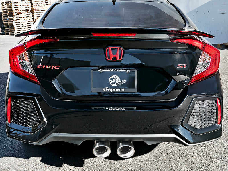 aFe Takeda [17-20 Civic Si] 3-inch 304 Stainless Steel Cat-Back Exhaust System - Polished Tips, Part 49-36621-P