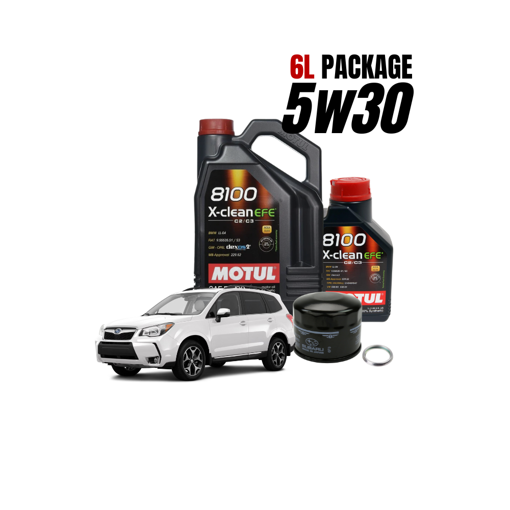 5w30 Oil Change Package 15-21 Subaru WRX Motul 8100 X-Clean 6 Liter Also for 14-18 Forester XT