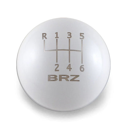 6 Speed BRZ Engraving - Weighted - 2013-2021 BRZ/FR-S/86 Fitment - JDMuscleShift KnobBW-KNB-BRZ1-BRZE-GWHT-SPGloss WhiteSphere