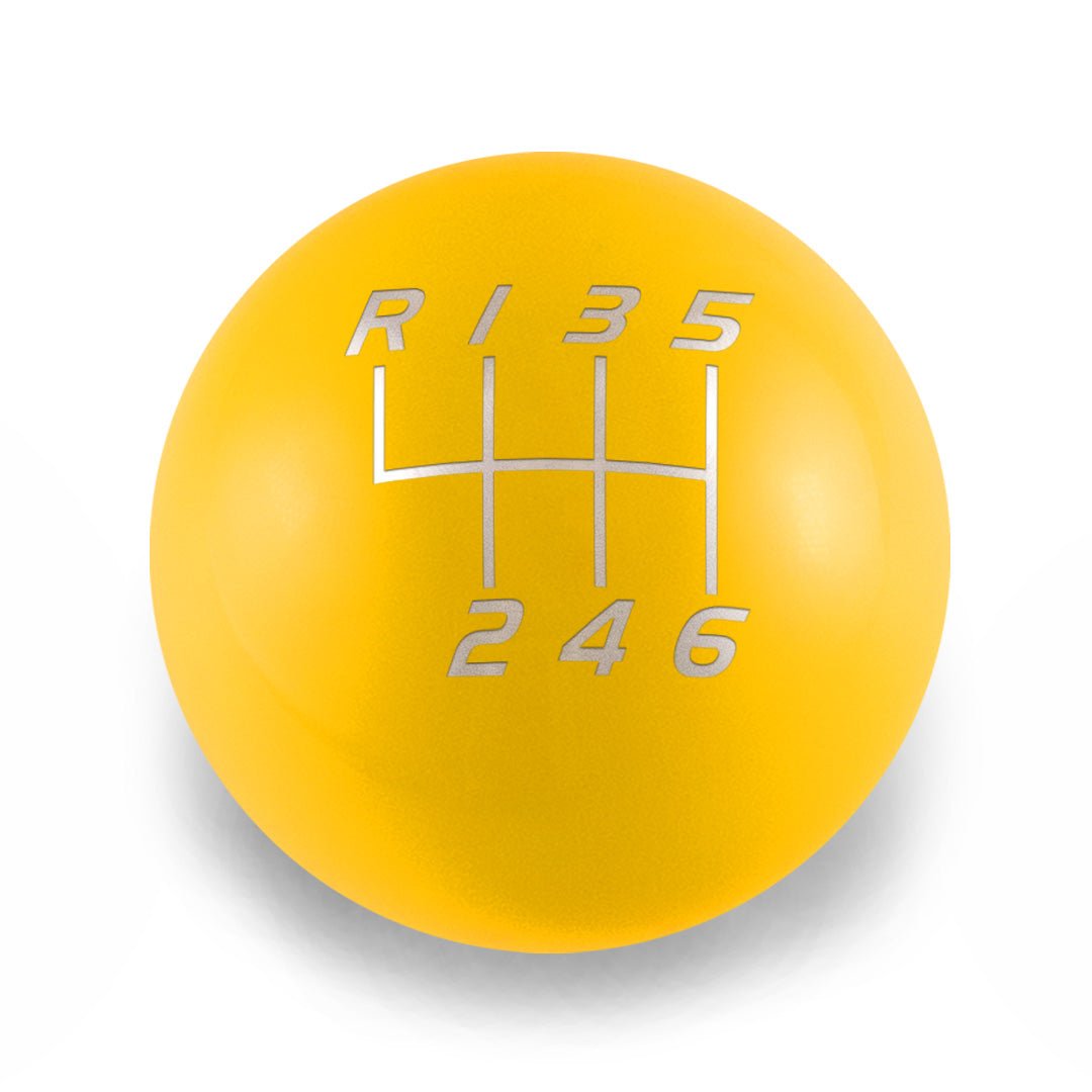 6 Speed Velocity Engraving - 2013 - 2021 BRZ/FR - S/86 Fitment - JDMuscleShift KnobBW-KNB-BRZ1-VEL6-GYEL-SPGloss YellowSphere