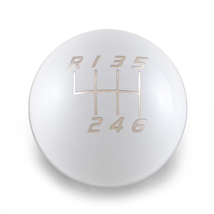 6 Speed Velocity Engraving - 2013 - 2021 BRZ/FR - S/86 Fitment - JDMuscleShift KnobBW-KNB-BRZ1-VEL6-GWHT-SPGloss WhiteSphere
