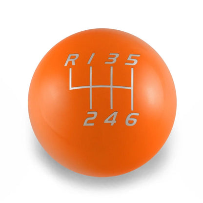 6 Speed Velocity Engraving - 2022+ BRZ/GR86 Fitment - JDMuscleShift KnobBW-KNB-BRZ2-VEL6-GORA-SPGloss OrangeSphere