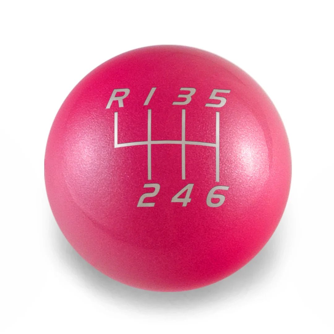 6 Speed Velocity Engraving - 2022+ BRZ/GR86 Fitment - JDMuscleShift KnobBW-KNB-BRZ2-VEL6-CPNK-SPCandy PinkSphere
