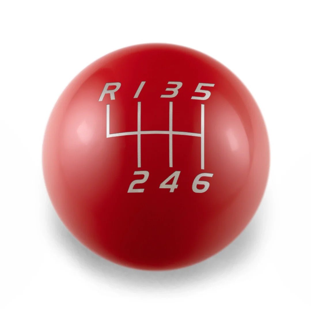 6 Speed Velocity Engraving - 2022+ BRZ/GR86 Fitment - JDMuscleShift KnobBW-KNB-BRZ2-VEL6-GRED-SPGloss RedSphere