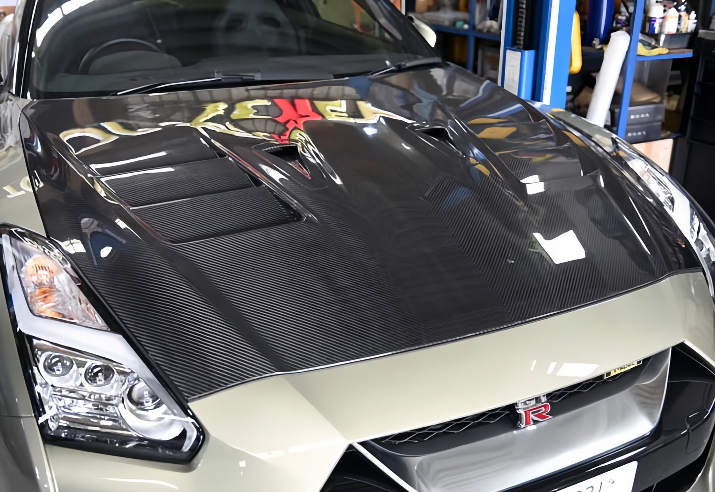 JDMuscle [17-24 GT-R] Carbon Fiber Hood - TS Style