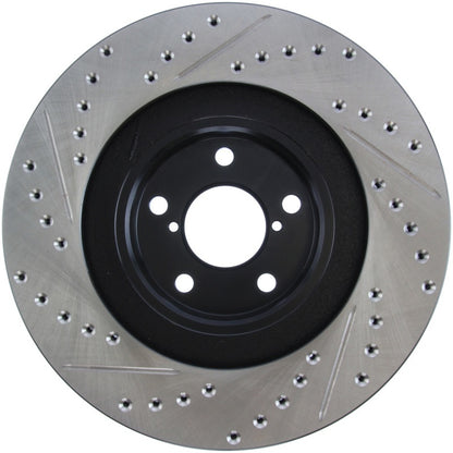 StopTech [02-07 WRX] Slotted and Drilled Left Front Rotor - Black E-Coated