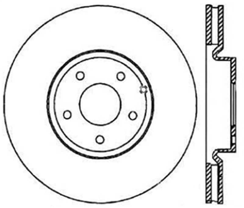 StopTech [03-08 350Z] [03-04 G35] SportStop Drilled and Slotted Rear Right Rotor - Black E-Coated, Part 127.42079R