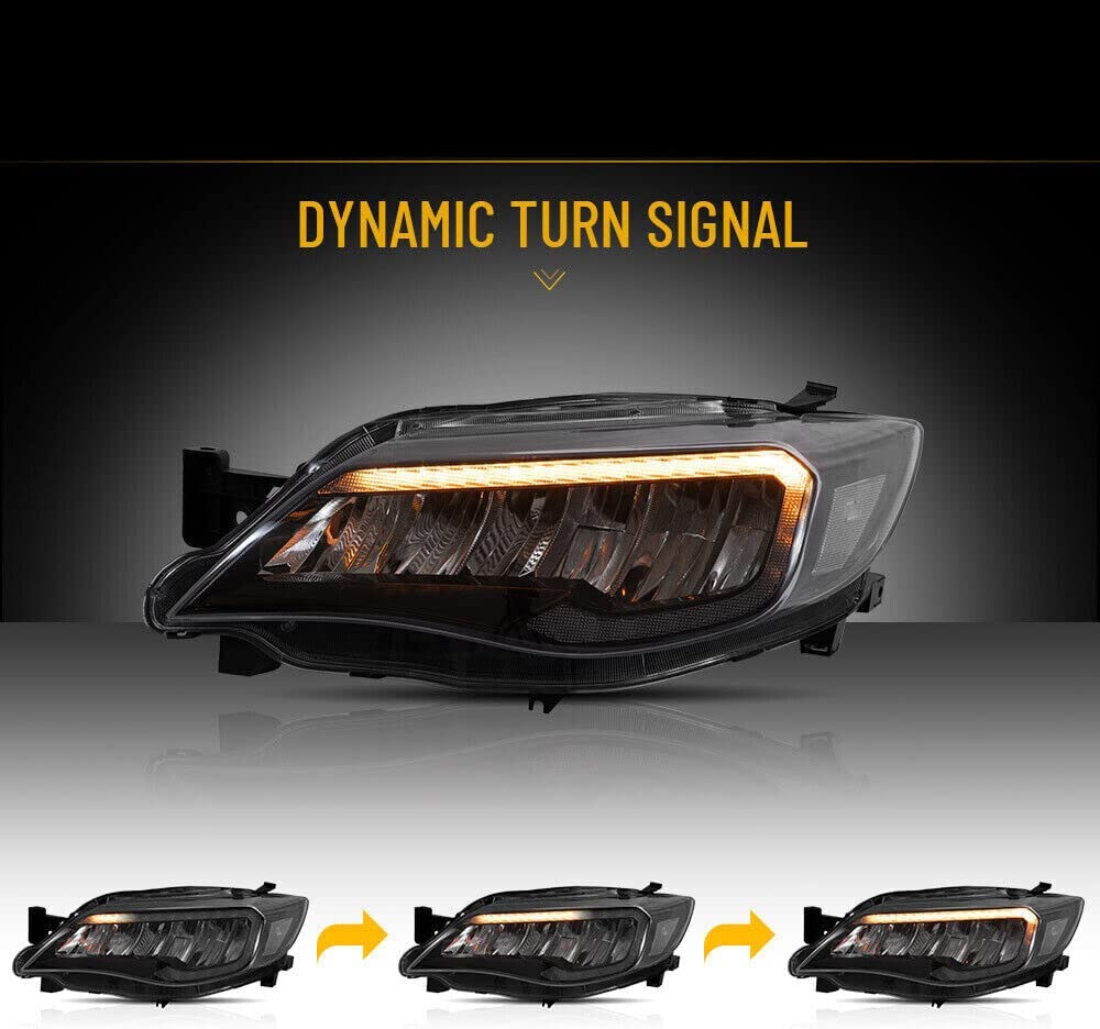 VLAND LED Headlights For Subaru WRX STI 2008-2014 [Not Fit Models with AFS/SRH ] With Animation & Breathing DRL