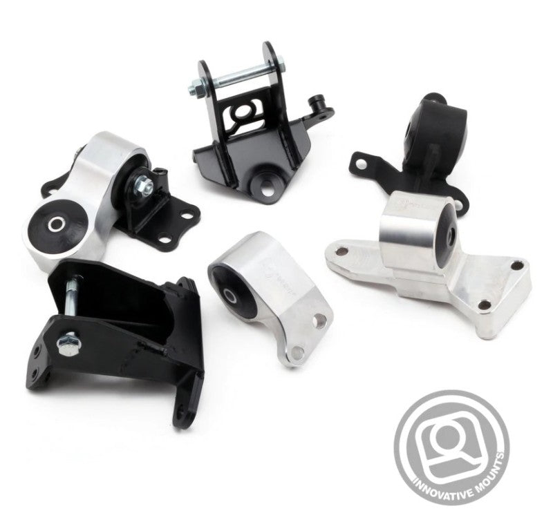 Innovative Mounts [06-11 Civic Si] K-Series Billet Aluminum Mounts with 75A Bushings - Silver, inmB90850-75A