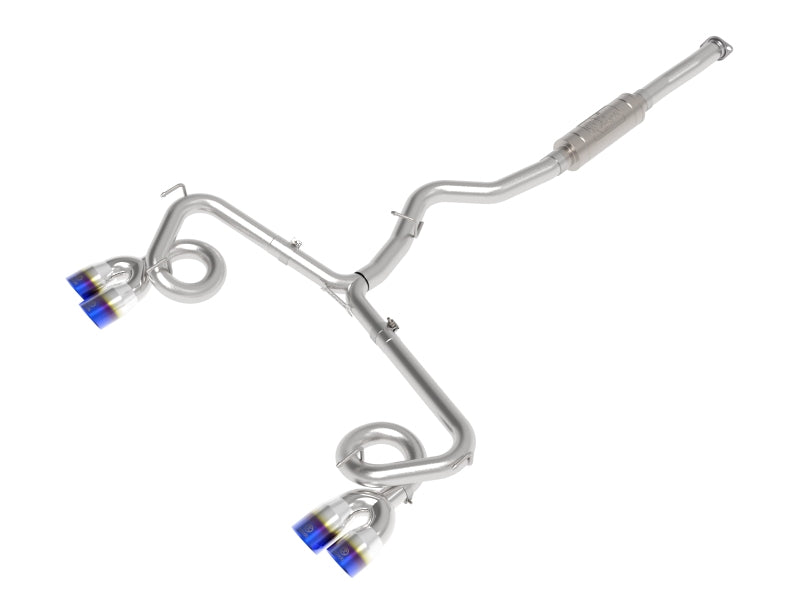 aFe [15-21 WRX/STI] Takeda 3-Inch to 2-1/2-Inch Cat-Back Exhaust - Blue Flame Tips