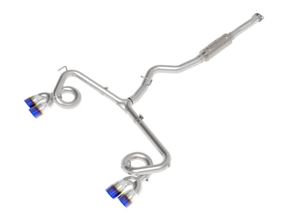aFe [15-21 WRX/STI] Takeda 3-Inch to 2-1/2-Inch Cat-Back Exhaust - Blue Flame Tips