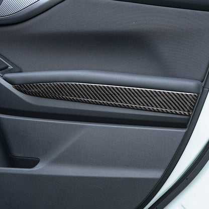 JDMuscle 22-24 WRX P&S Series Carbon Fiber Interior Door Upper Panel Accent Covers 8 PC | Black Carbon Fiber/ Red Carbon Fiber