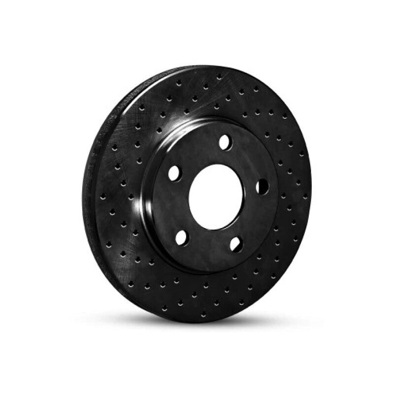 R1 Concepts [22-25 GR86] Rear Left Drilled Brake Rotor - Black