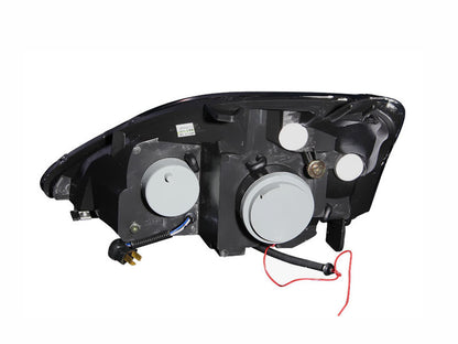 ANZO [02-04 Civic] Projector Headlight Set with Halo - Clear Lens, Black Housing