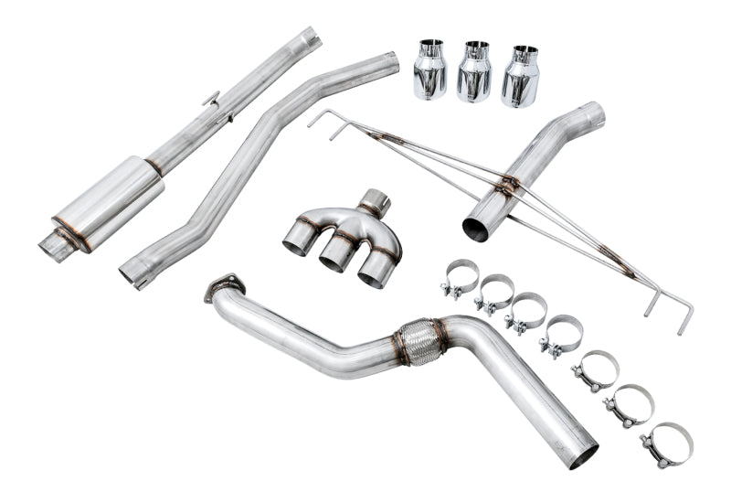 AWE Tuning [17-21 Civic Type R] Track Edition Exhaust with Front Pipe - Triple Chrome Silver Tips