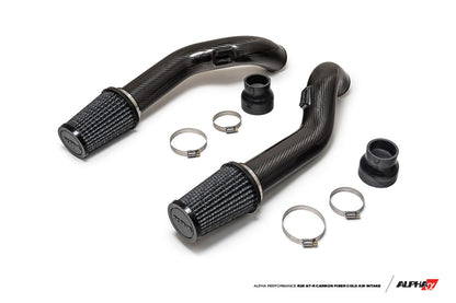 AMS [09-14 GT-R] R35 Alpha Carbon Fiber Intake Pipes for Stock Turbos - Carbon Fiber