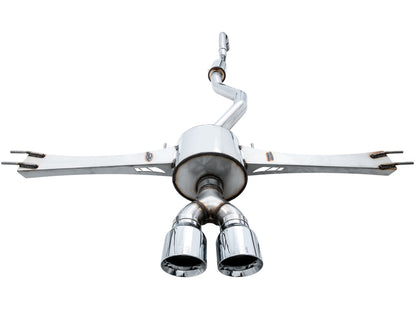AWE Tuning [17-20 Civic Si] Touring Edition Exhaust with Front Pipe - Dual Chrome Silver Tips, AWE3015-32108