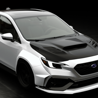 JDMuscle 22-24 WRX Carbon Fiber Hood V1