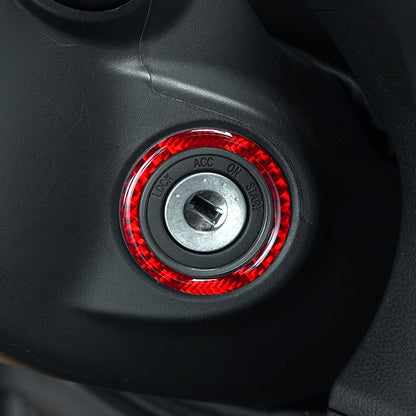 JDMuscle 22-24 WRX P&S Series Carbon Fiber Ignition Keyhole Frame Cover 1 PC | Black Carbon Fiber/ Red Carbon Fiber