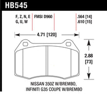 Hawk Performance [03-04 G35] [03-09 350Z] DTC-60 Front Brake Pads - High-Temperature Compound
