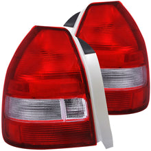 ANZO [96-00 Civic] Tail Light Assembly Pair - Red/Clear Lens, 3-Door