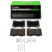 R1 Concepts [09-20 370Z] Front Performance Sport Brake Pads and Hardware Kit - Akebono 4-Piston Calipers