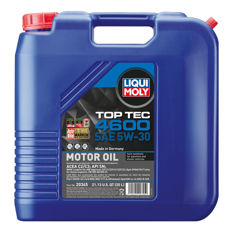 LIQUI MOLY Top Tec 4600 Motor Oil SAE 5W-30 - 20 Liter