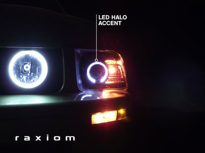 Raxiom 05-09 Ford Mustang Halogen 2010 Style LED Halo Headlights-Blk Hsng| Clear Lens/Excludes GT500