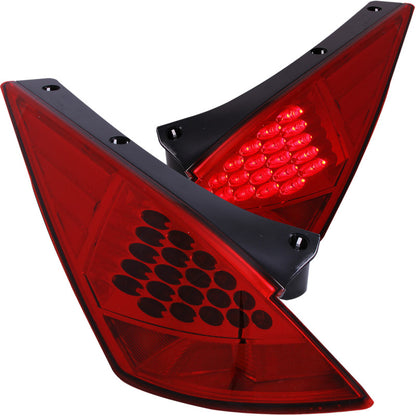 ANZO [03-06 350Z] LED Tail Light Assembly Pair - Red Lens, Black Housing