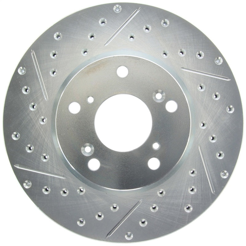 StopTech Select Sport [98-02 Accord] [06-08 Civic GX] Right Front Drilled and Slotted Rotor - Zinc-Coated