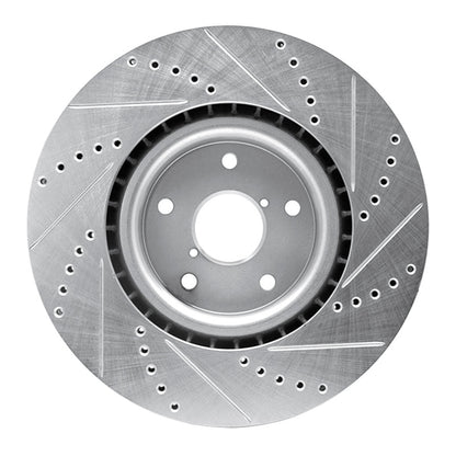 DFC [05-20 WRX STI] Front Left Drilled and Slotted Brake Rotor - Silver, Part Number DFС631-13016L