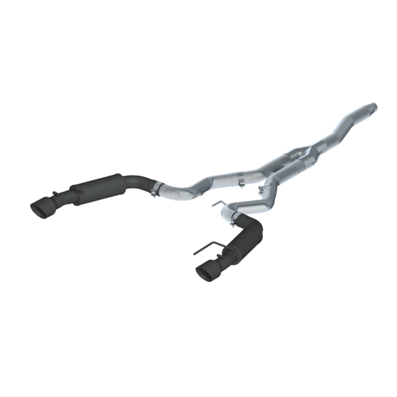 MBRP 15-19 Ford Mustang EcoBoost 2.3L Black 3in Cat Back Dual Split Rear Exit | Race Version