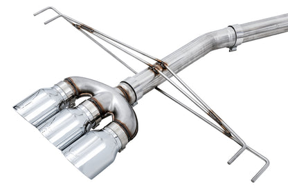 AWE Tuning [17-21 Civic Type R] Track Edition Exhaust with Front Pipe - Triple Chrome Silver Tips