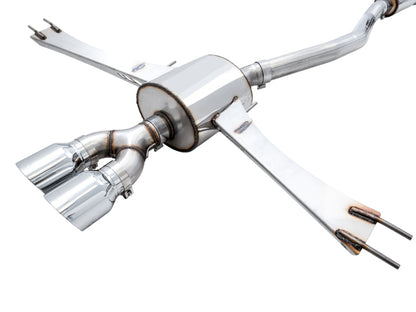 AWE Tuning [17-20 Civic Si] Touring Edition Exhaust with Front Pipe - Dual Chrome Silver Tips, AWE3015-32108