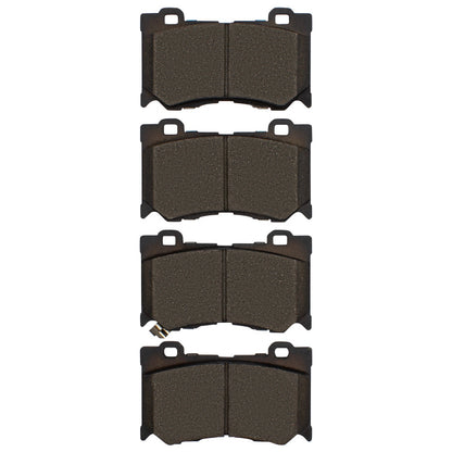 R1 Concepts [09-20 370Z] Front Performance Sport Brake Pads and Hardware Kit - Akebono 4-Piston Calipers