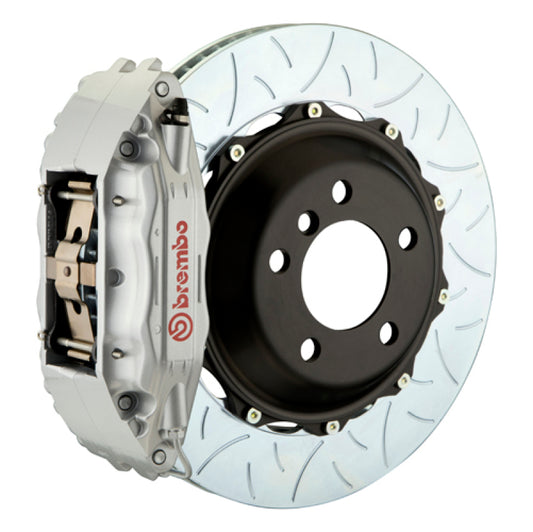 Brembo 08-14 WRX/15-21 WRX Front GT BBK 4 Piston Cast 2pc 355x32 2pc Rotor Slotted Type3-Silver | 1H3.8006A3