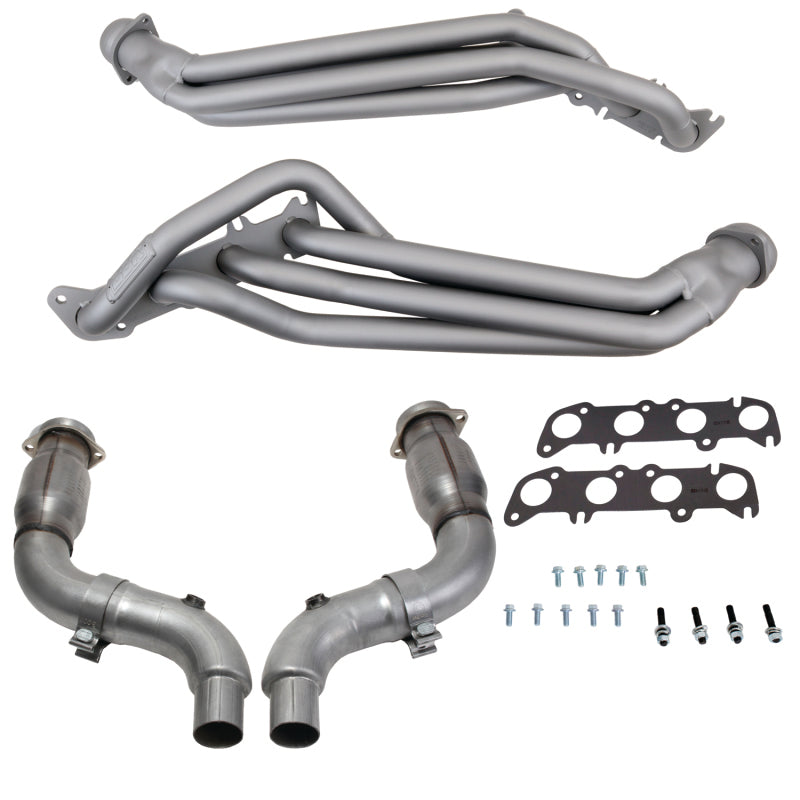 BBK 15-23 Ford Mustang GT 1-3/4 Long Tube Headers w/High Flow Catted X-Pipe | Ti Ceramic