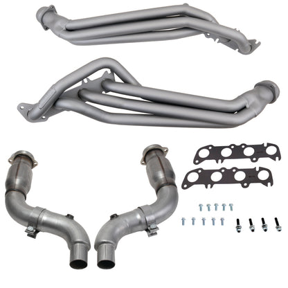 BBK 15-23 Ford Mustang GT 1-3/4 Long Tube Headers w/High Flow Catted X-Pipe | Ti Ceramic