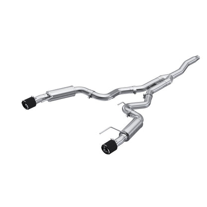 MBRP 19-22 Ford Mustang 2.3 EcoBoost 3in Cat-Back Dual Split Rear w/4.5in Carbon Fiber Tips | Race