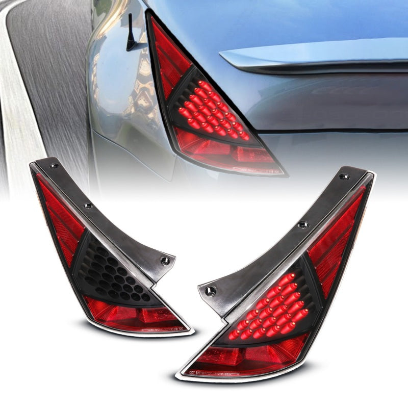 ANZO [03-06 350Z] LED Tail Light Assembly - Clear Lens, Black Housing, Pair
