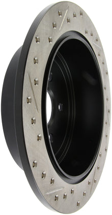 StopTech [08-10 Impreza WRX, 08-10 Impreza Coupe/Sedan] Drilled and Slotted Left Rear Rotor - Black E-Coated