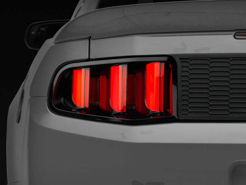 Raxiom 10-12 Ford Mustang Vector V2 LED Tail Lights - Gloss Black Housing | Clear Lens