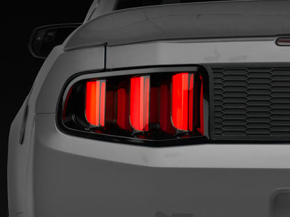 Raxiom 10-12 Ford Mustang Vector V2 LED Tail Lights - Gloss Black Housing | Clear Lens