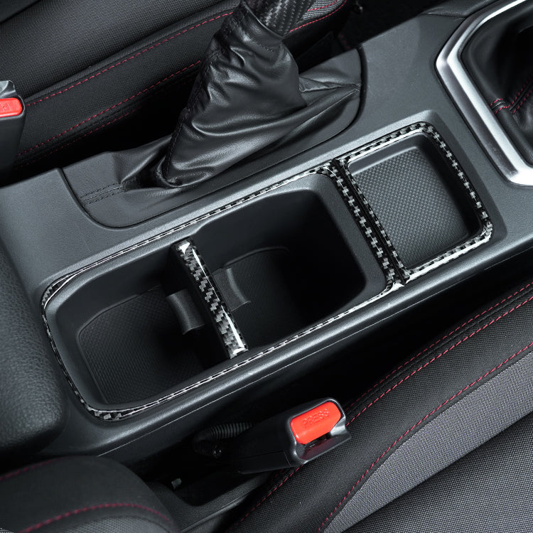 JDMuscle 22-24 Subaru WRX P&S Series Carbon Fiber Cupholder Inner Trim | Black Carbon Fiber/ Red Carbon Fiber